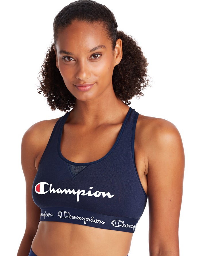 Champion Dame Sport Bh Mørkeblå - The Authentic Script Logo - Danmark HJK-569783